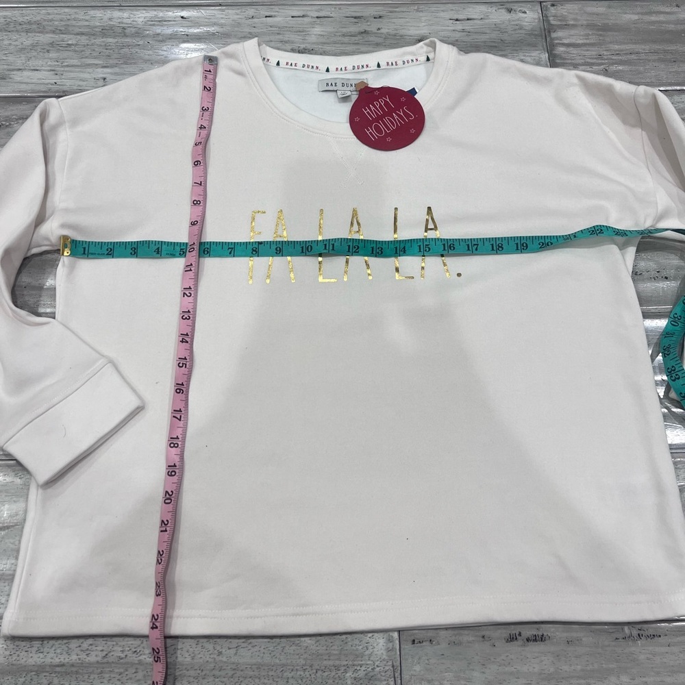 Rae Dunn Cream La La La Christmas Lounge Sweater Set - Picture 10 of 15